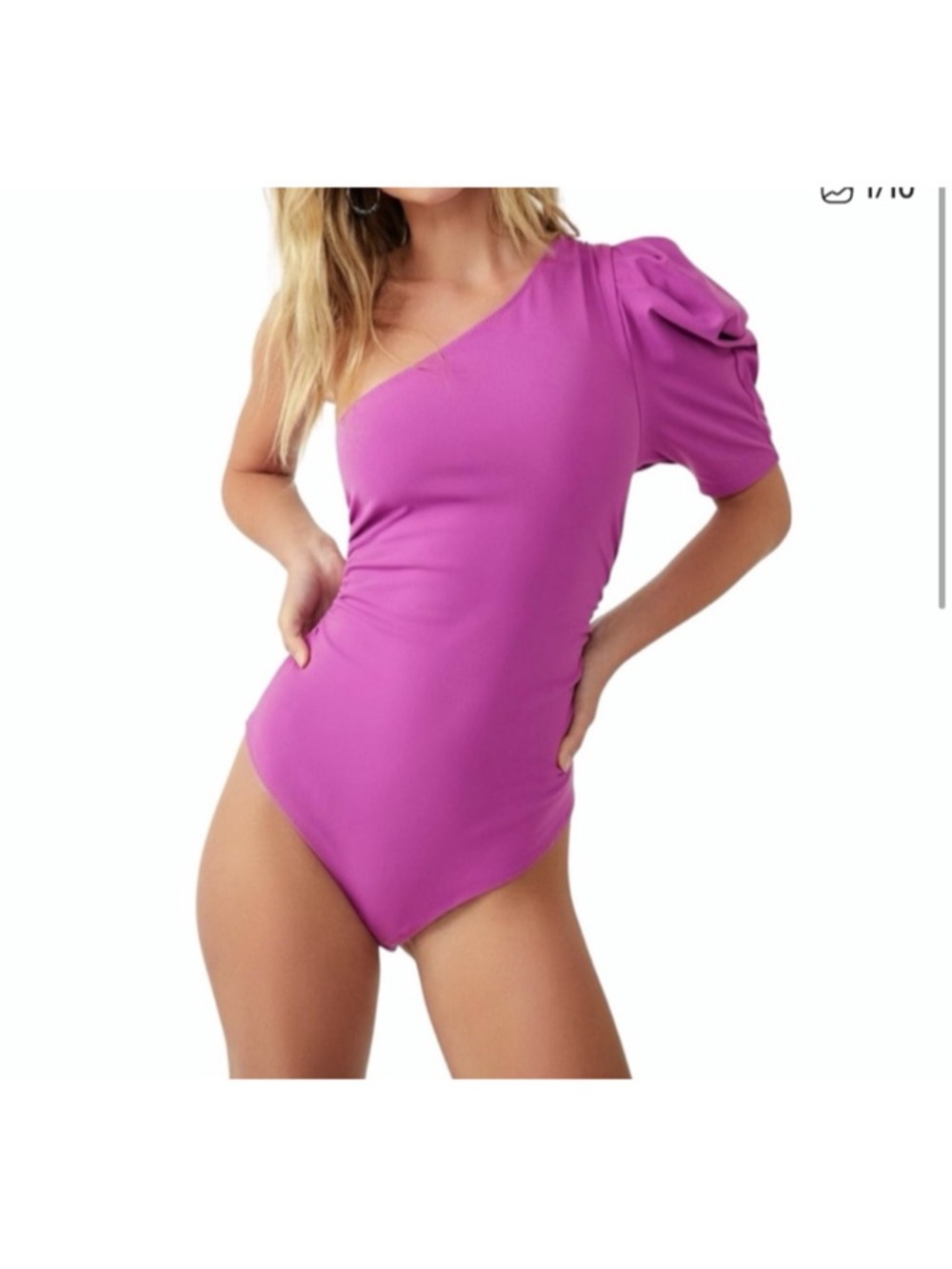 Free People Somethin’ Bout You, One Shoulder Bodysuit - Small NWT